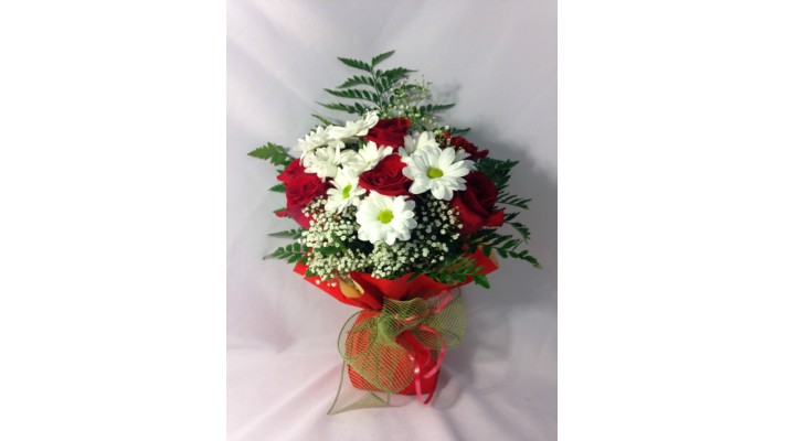 Bouquetto rouge et blanc BQ 019